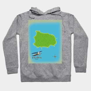 Ischia Italy map travel poster Hoodie